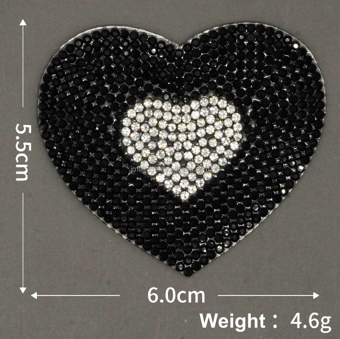 Wholesale DIY Bling Rhinestone Heart Patch for T-shirt Bag Crystal Rhinestone Patch Heart Glitter Iron on Jean Patches