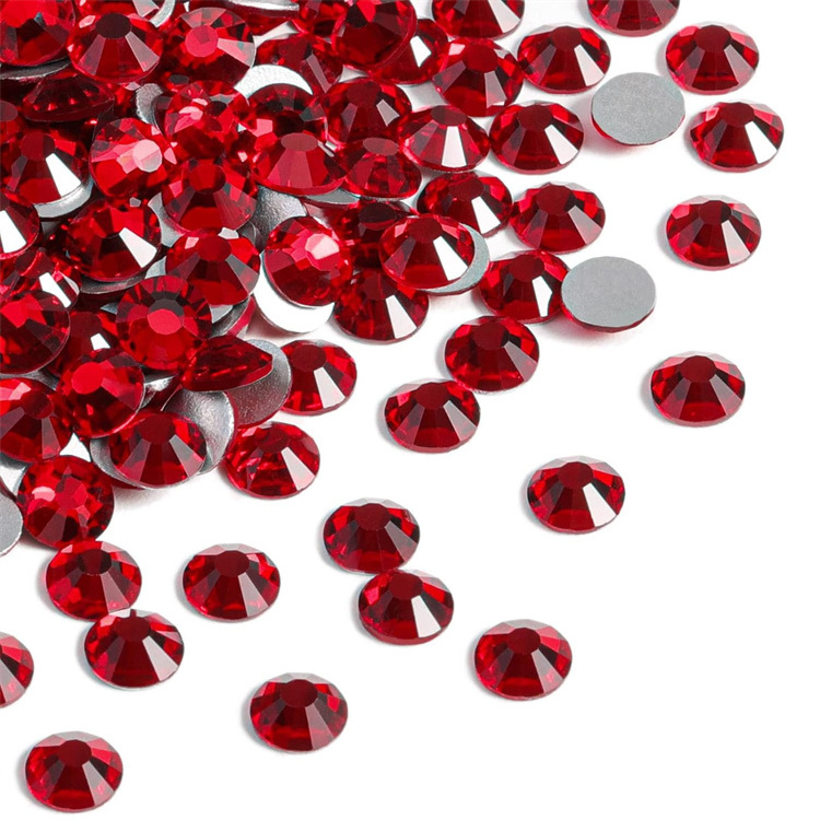 high Quality SS16 red Flatback glue on diamond Glass Rhinestones Glass Crystals Rhinestone for DIY craft