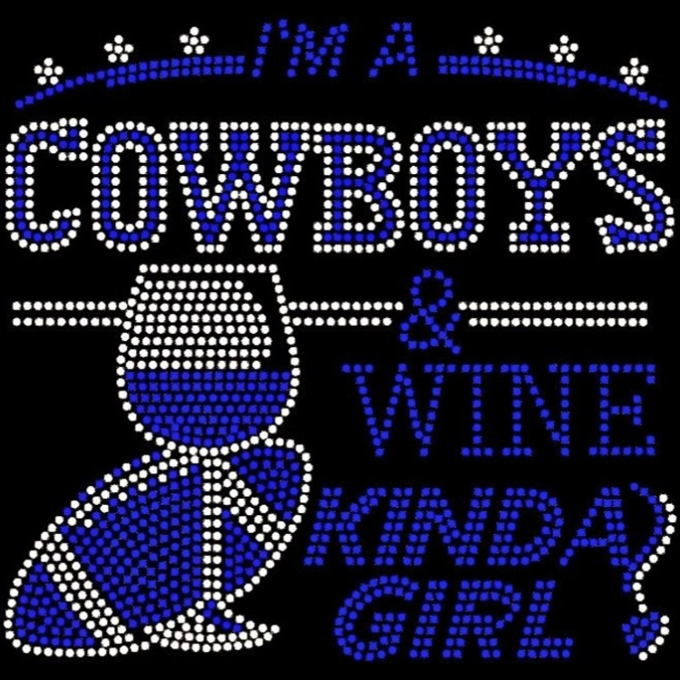 Logo designs Crystal Iron on transfer Rhinestone Dallas Cowboys heat transfer Custom Strass Football designs