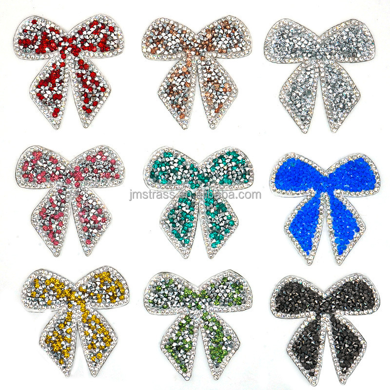 Hot Sale Mix Color Stick On Backing melt Glitter Star Crown Heart Animal Rhinestone Patches