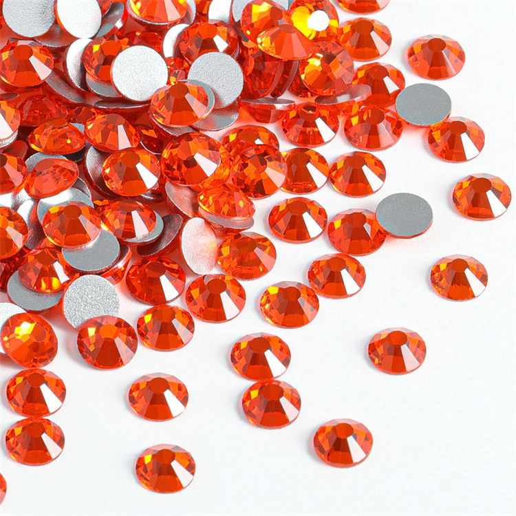 high Quality SS16 red Flatback glue on diamond Glass Rhinestones Glass Crystals Rhinestone for DIY craft