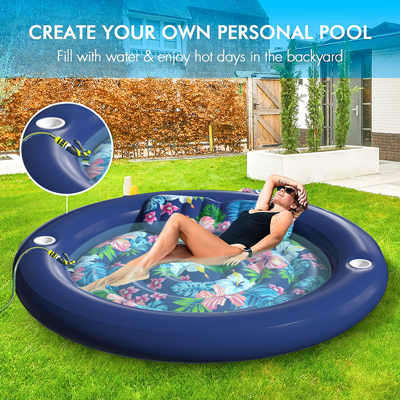 Custom XL Inflatable Tanning Pool Lounger Float for Adults Extra Large Suntan Tub Pool Floats Inflatable Skimboard Pool