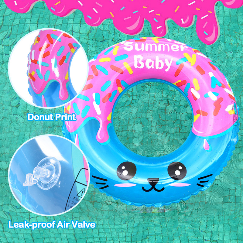 Inflatable Swim Ring Manufacturer Wholesale Donut Shark Mermaid PVC Summer Beach Pool Float outdoor adult Kids Swim Ring