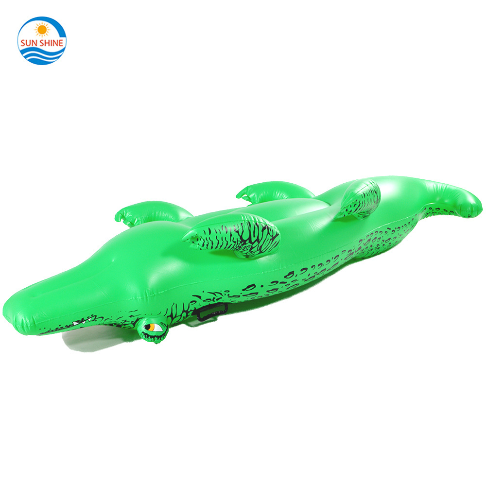 Factory Custom PVC Large Crocodile Floatie Inflatable Swimming Pool Toy Crocodile pool float Adults Floating Rider