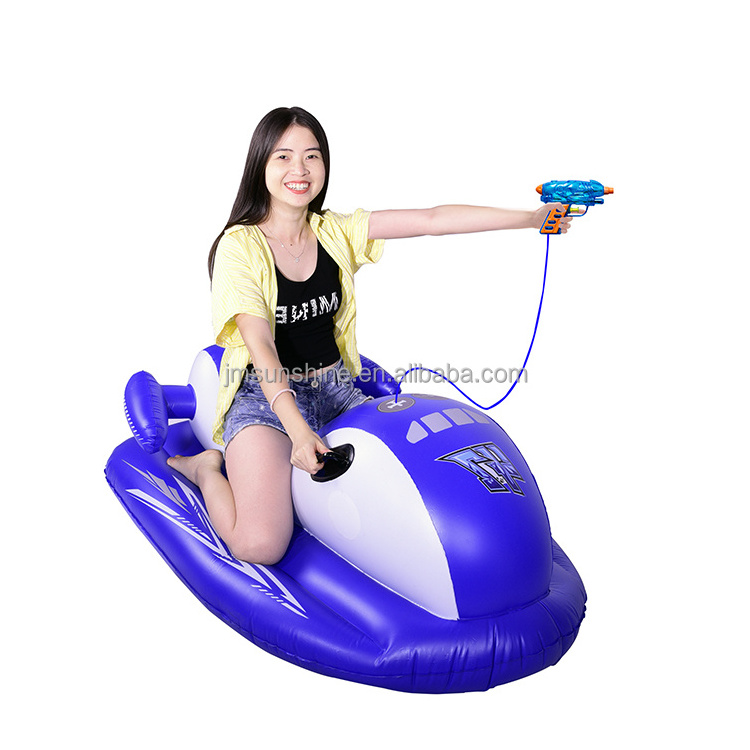 Hot inflatable Ride On Pool Floats With Water Gun Wave Surf Motorized Kids Swimming Pool Toys