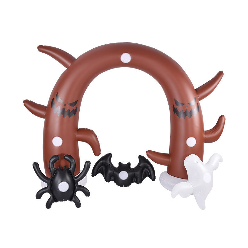 Factory Price Halloween Inflatables Tree Archway with Short White Ghost Spider and Bat Outdoor Halloween Decorations