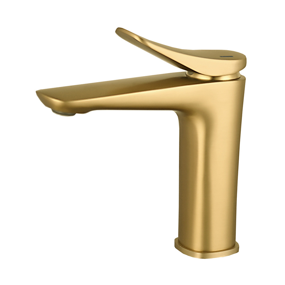 China Factory Supply Commercial Modern Lavatory Wash Basin Taps Mixer Golden Bathroom Faucet