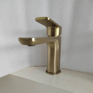 Factory Direct Sale Customized Gold Cheap Brushed Brass Faucet Bathroom Sink Faucets