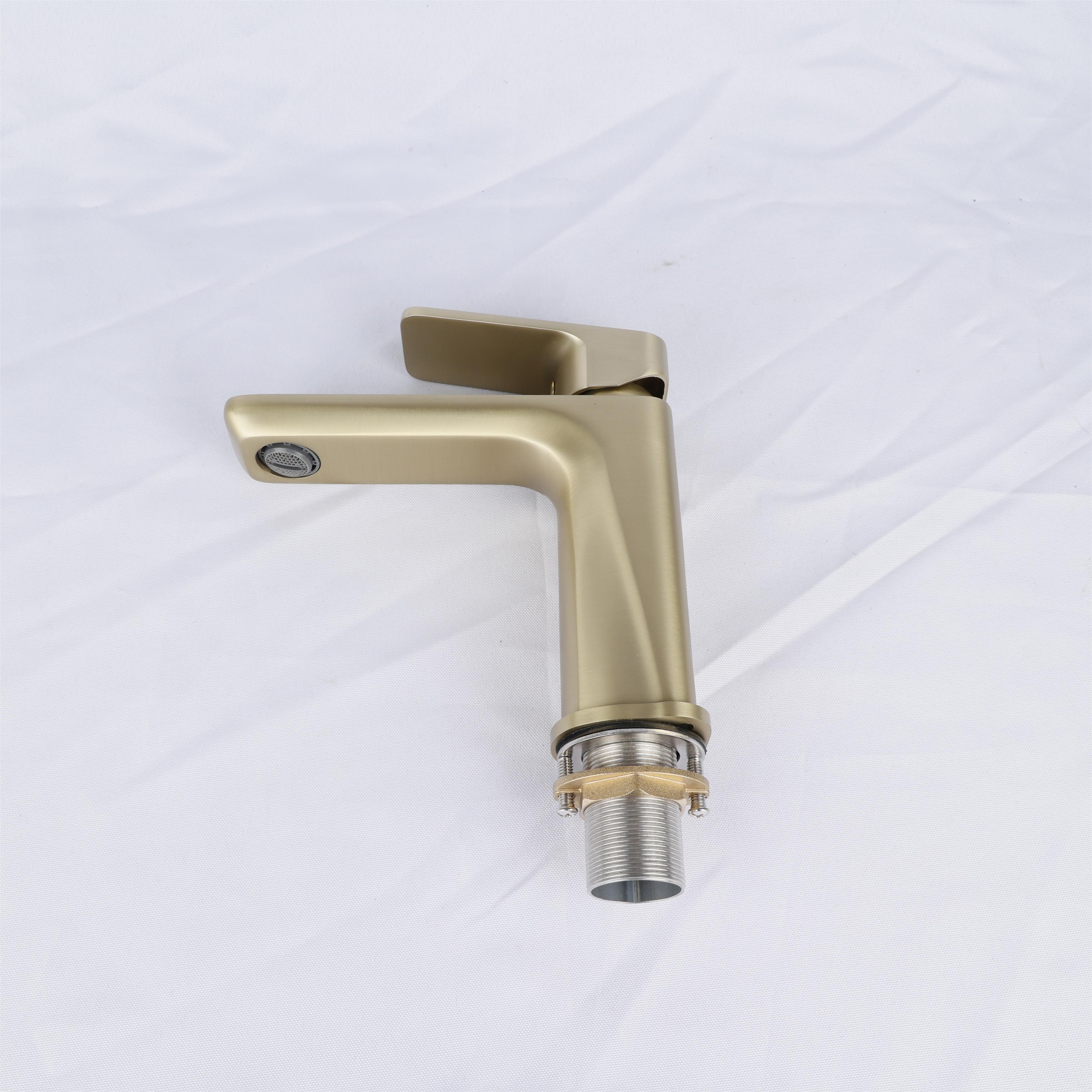 Factory Direct Sale Customized Gold Cheap Brushed Brass Faucet Bathroom Sink Faucets