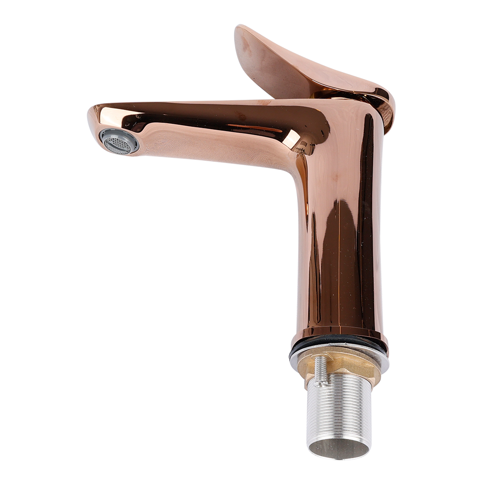 Factory Direct Oem Accept Zinc Rose Gold Faucet Bathroom Mixer Wash Basin Faucet For Apartment