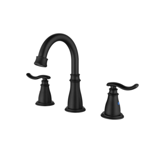 Factory Price Oem Odm Dual Handle Black Brass Sinks Faucets 3 Hole Bathroom Sink Water Faucet