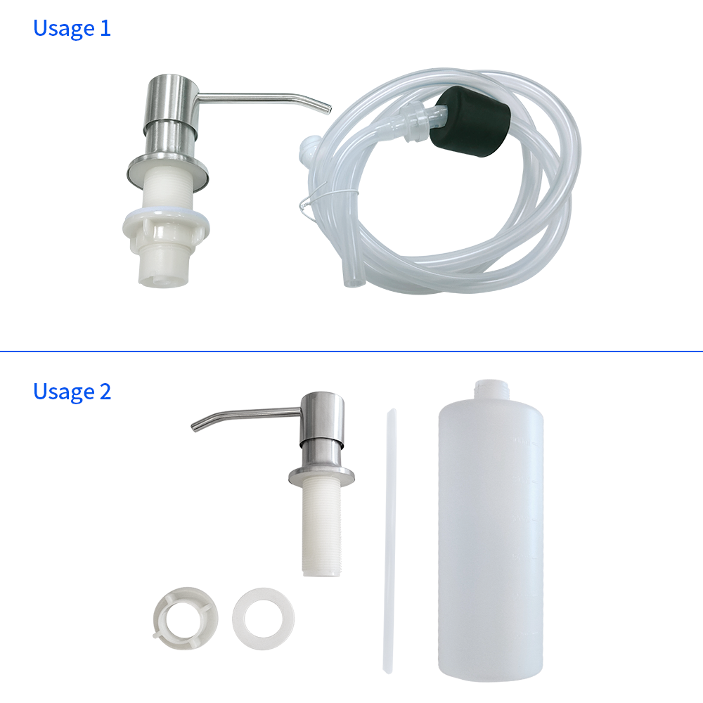 Competitive Price 350ml Liquid Hand Press Soap Pump Dispenser Stainless Steel Kitchen Soap Dispenser For Sink