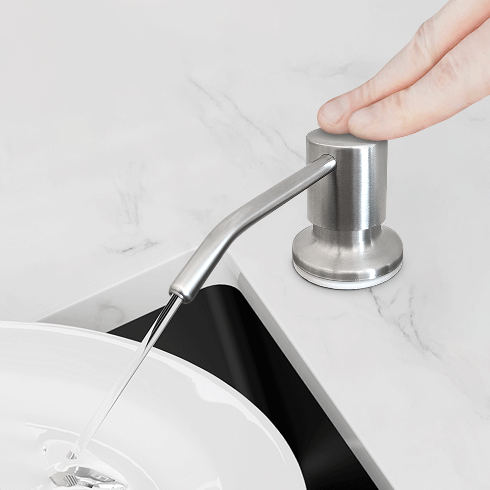 Competitive Price 350ml Liquid Hand Press Soap Pump Dispenser Stainless Steel Kitchen Soap Dispenser For Sink