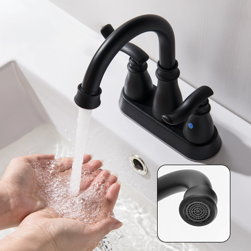 Commercial Smart Dual Handle Modern Black Bathroom Faucet Hot And Cold Water Mixer Bathroom Basin Faucet