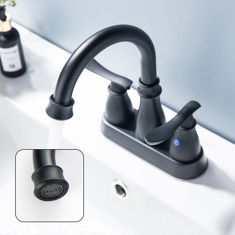 Hot Sale Double Handle Basin Water Tap Hot Cold Sanitary Ware Bathroom Sink Modern Faucet Basin Contemporary Black