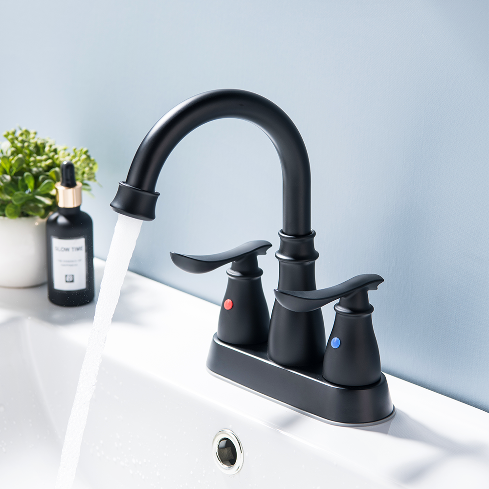 Hot Sale Double Handle Basin Water Tap Hot Cold Sanitary Ware Bathroom Sink Modern Faucet Basin Contemporary Black