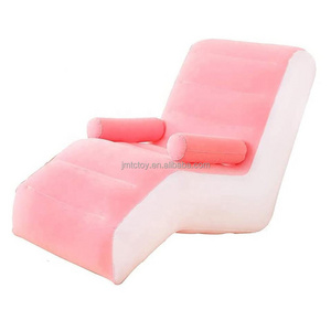 Inflatable Lounger Comfy Flocked Surface Couch Sofa with Armrest