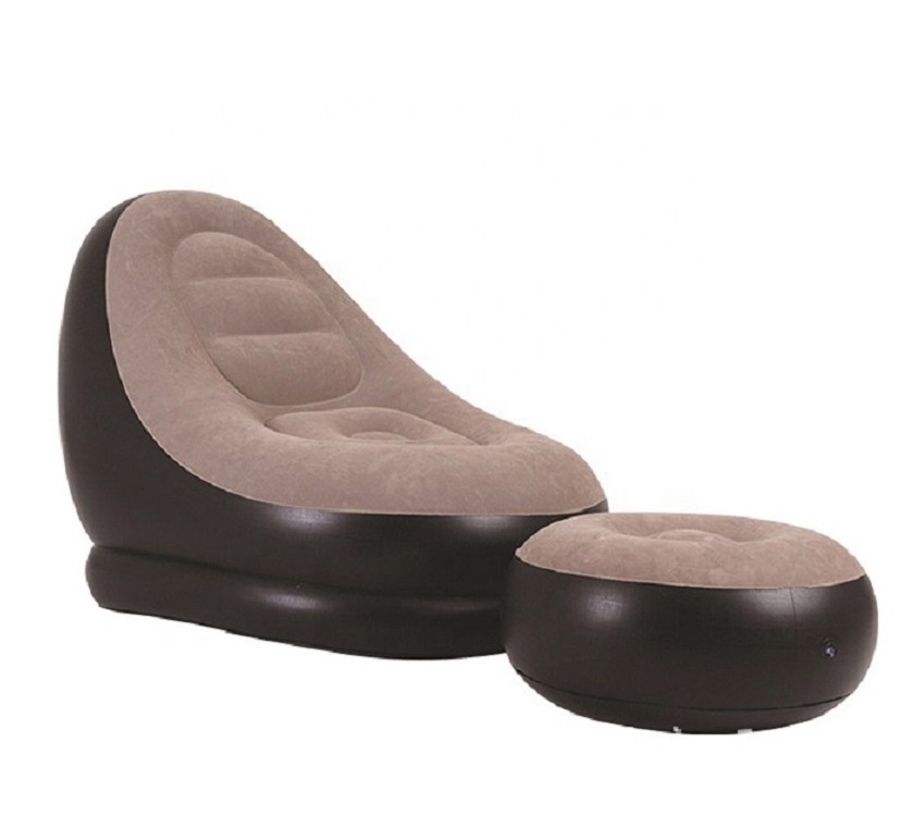 Comfortable Inflatable Lazy Sofa With Footstool For Living Room Bedroom Office Inflatable Air Sofa