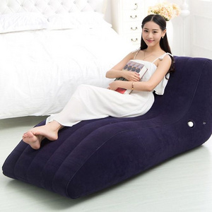 2024 new extended edition S shape fashion PVC cheap inflatable lazy air bed sofa