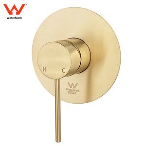 Brushed Gold Round  Bath Tap Bath Mixer Bathroom Faucet Modern Concealed Valve Wall Shower Mixer Bathroom Tap Shower Tap