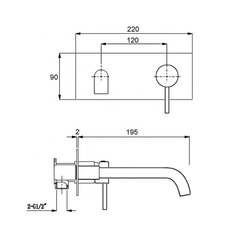 WELS Watermark Bathroom Brushed Gold wall faucets With 360 Degree Swivel Spout Vanity Wall Mounted Basin Faucet