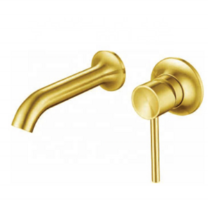 WELS Watermark Brushed Gold gold wall faucets bathroom Wall Mount Basin Vanity Bath Mixer Bathroom