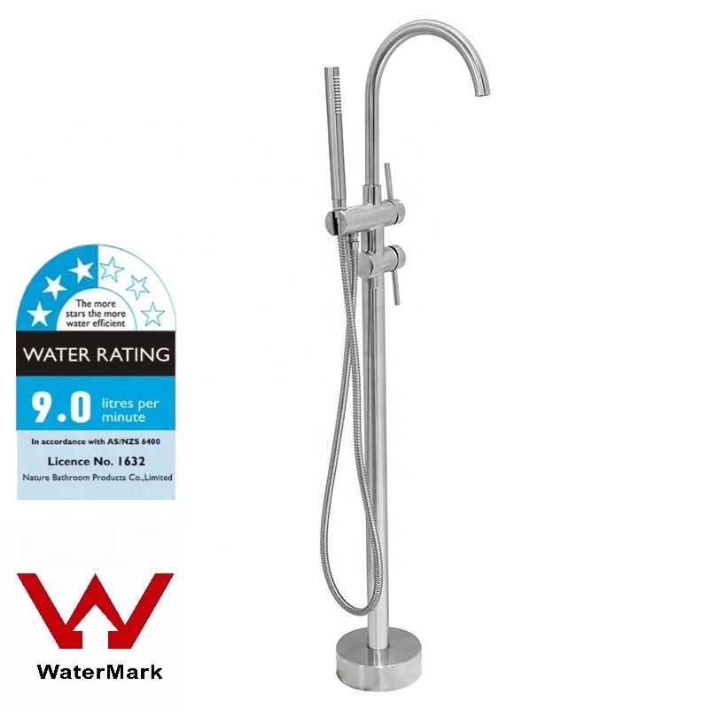 Watermark Australia Free Standing Floor Mounted Bathtub Faucet for bathroom Stainless Steel 304 Bathtub Shower Sets