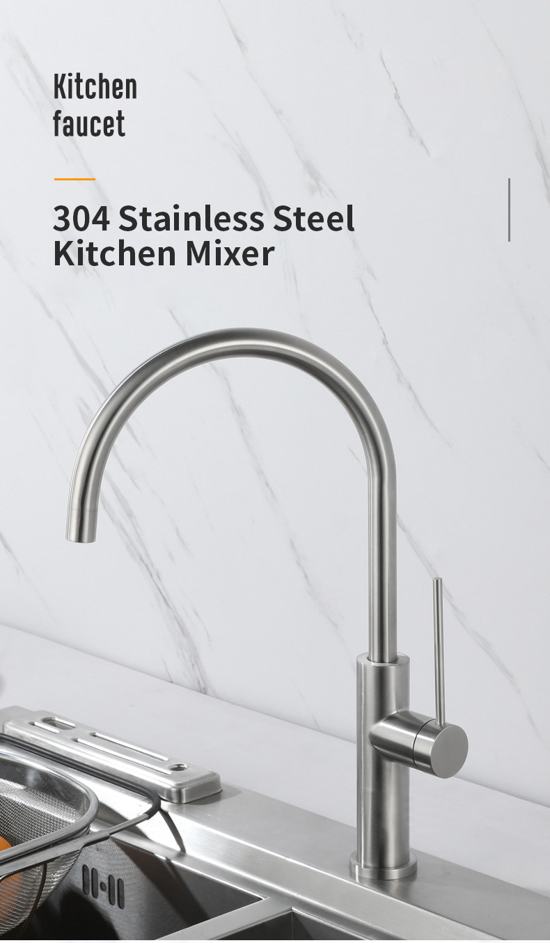 Hot Sell Stainless Steel 304 Sprinkle Mixer Faucet Hot Cold Deck Mounted Sink Tap Mixer Taps For Kitchen