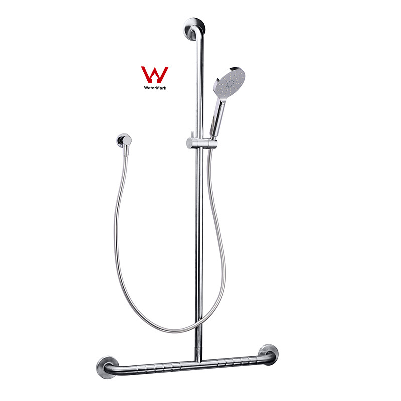 Non-slip Handrail Wall Mounted Watermark Height Adjustable Bathroom Faucet Shower Mixer Tap For Medical Care Elder Disabled