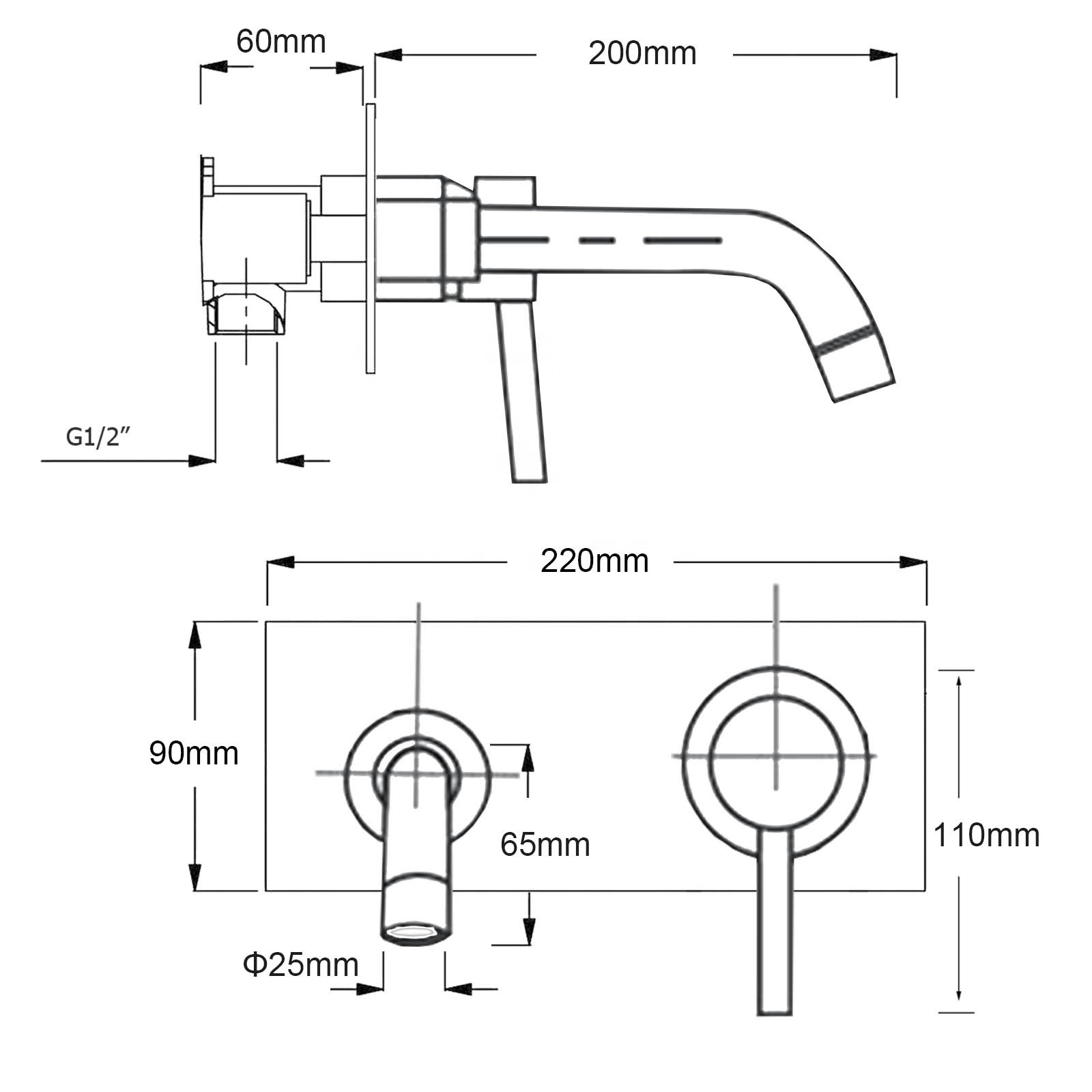 Factory Supply Watermark Australian Standard Bathroom Basin Sink Mixer Tap Hot Water Tub Faucets Wall Mount Faucet