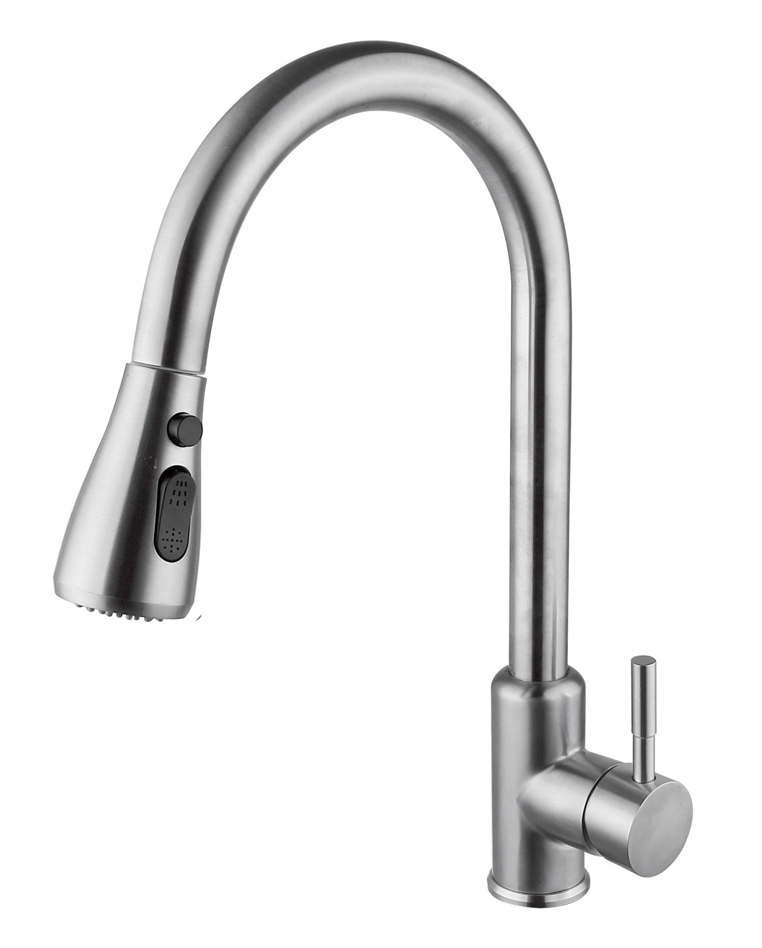 High Quality Stainless Steel 304 Long Neck Sink Mixer Tap Kitchen Faucet Pull Out Rotating Faucet