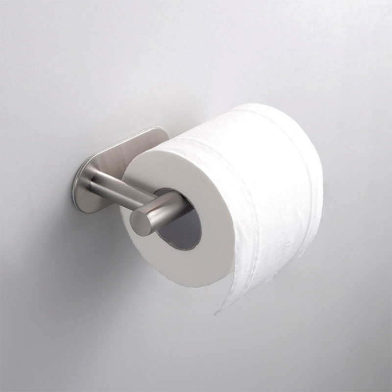 Factory Supply 304 Stainless Steel Adhesive Toilet Paper Holder Roll Paper Bathroom Tissue Holder