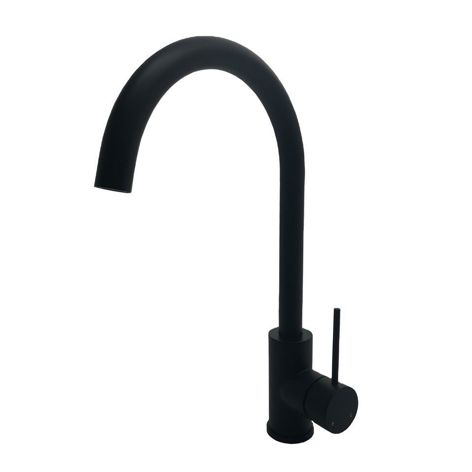 Watermark Wels Hot And Cold Tap Matte Black Round Tap 304 Stainless Steel Faucet Modern Kitchen Faucets