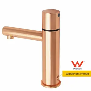 Factory Supply Luxury Home Round Basin Mixer Watermark Bathroom Sink Faucet Rose Gold Brass Tap