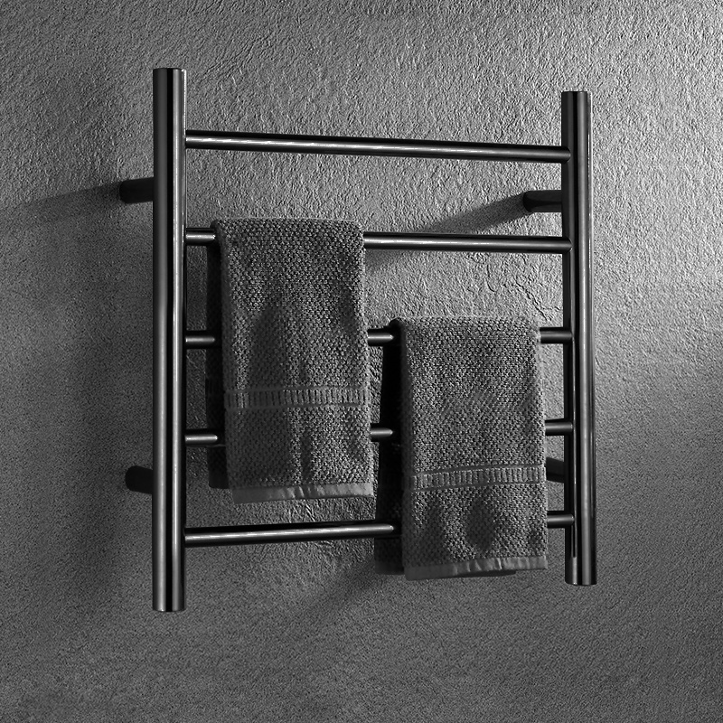 High Quality Wall Mounted Bathroom Electric Radiator Black Heated Towel Warmer Rack Heated Towel Rail