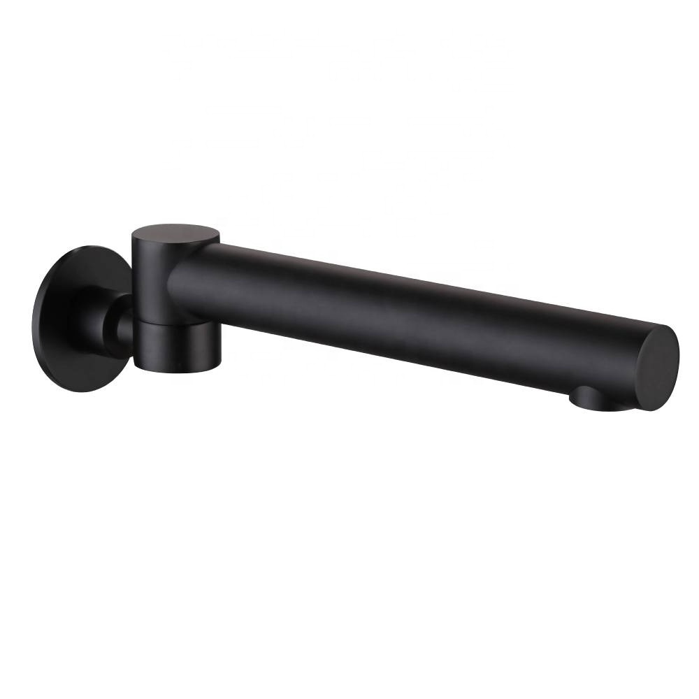 Australian Standard Watermark Round Matt Black Swivel Bathtub Faucet Water Outlet Bath Brass Swivel Spout For Bathtub Basin