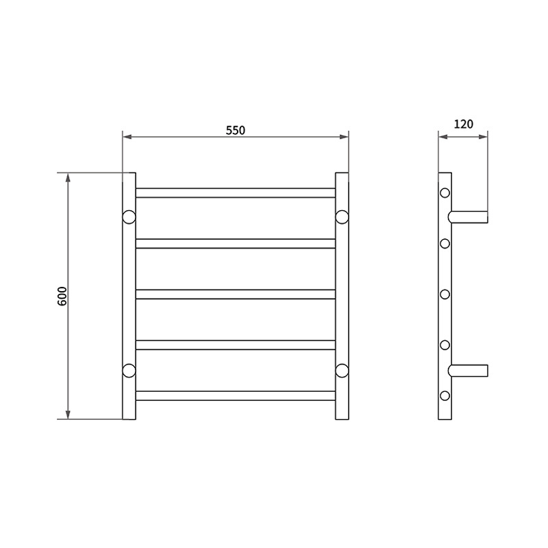 High Quality Wall Mounted Bathroom Electric Radiator Black Heated Towel Warmer Rack Heated Towel Rail