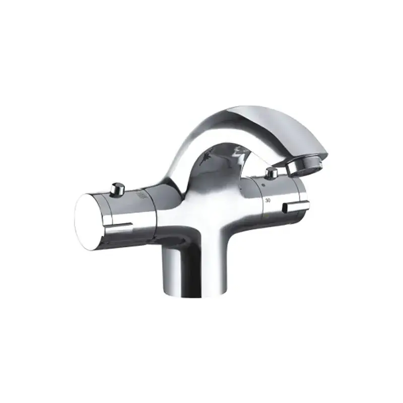 Thermostatic Bathroom Mixer Hot Water Tap Double Handle Hot Cold Water Mixer Bathroom Basin Commercial Faucet