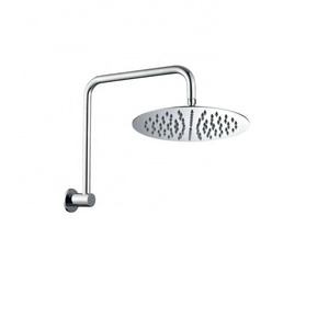 Factory Supply Wels Watermark 304 Stainless Steel Waterfall Round Rain Shower Head Set With Gooseneck Wall Arm