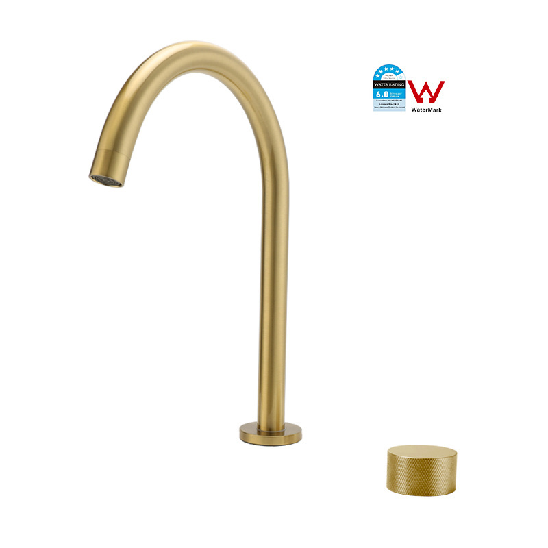 Knurling Process Handle Knob Hot Cold Water Mixer Watermark Faucet Tap Wash Basin Tap Gold Faucet