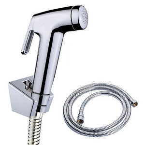 Toilet Bidet Shower Spray Muslim With Valve SUS hose Wall Mounted Chrome