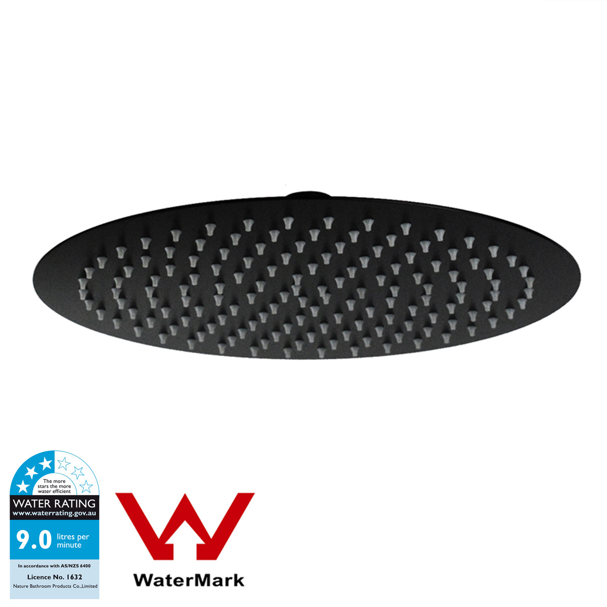 Factory Price Water Saving Ultra Thin Slim 12 Inch Round Rainfall Stainless Steel Rain WaterMark Shower Head For Bathroom