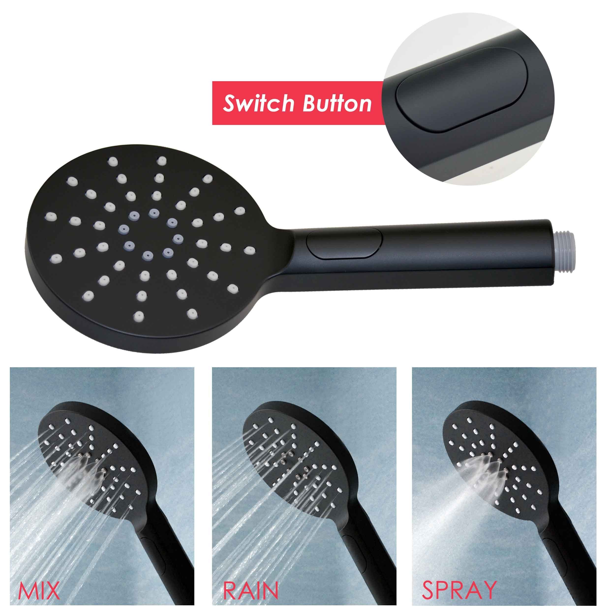 Hot Sale Low MOQ Round Three Function Chrome Plated ABS Portable Rain Watermark Handheld Shower Head