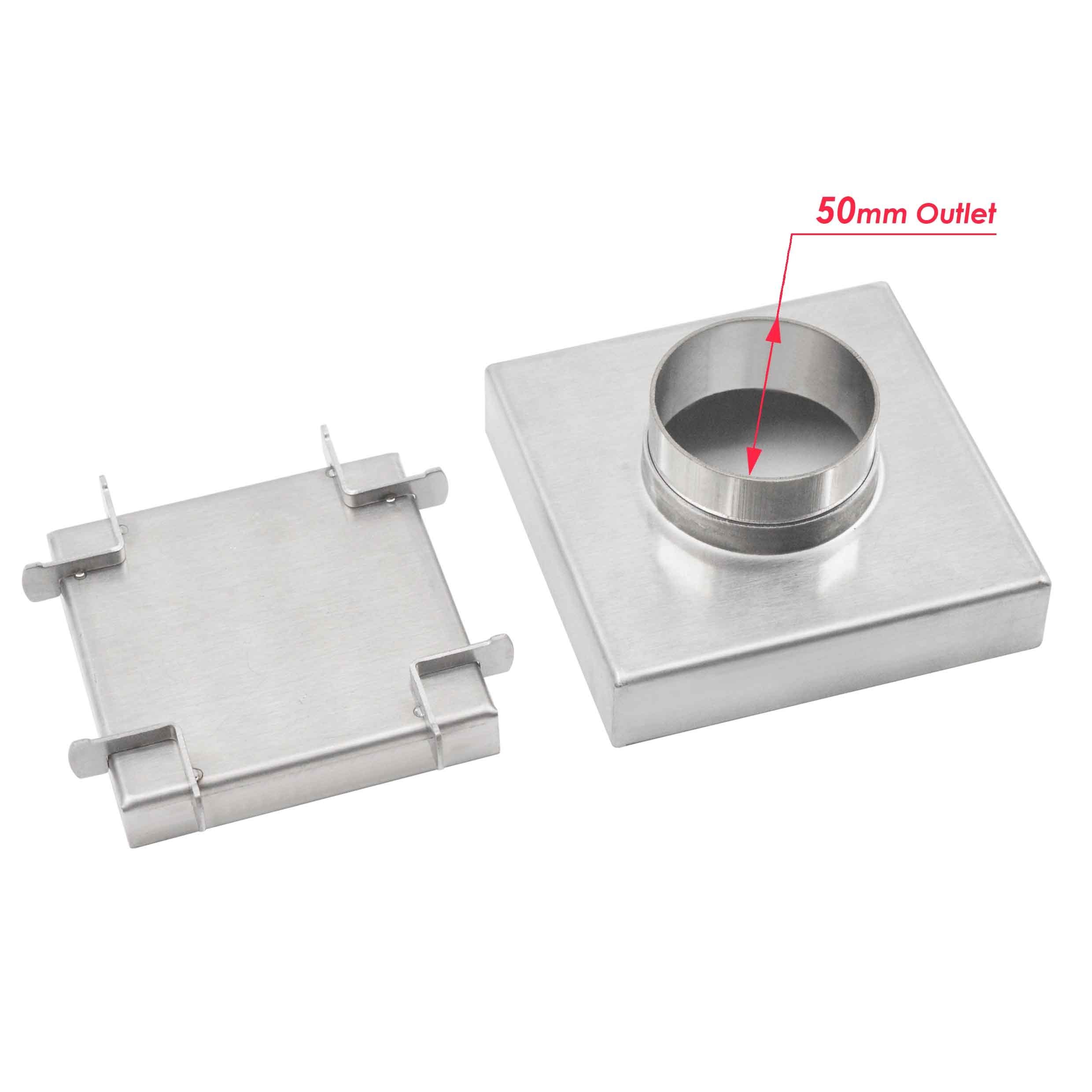 Watermark 100mm Square 304 Stainless Steel shower grate 50mm Outlet Waste Tile Insert Floor Drain