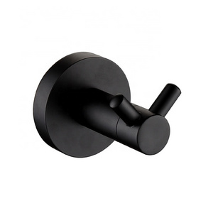 Factory Supply Wall Mounted Matt Black Clothes Robe Hook Towel Coat Hanging 304 Stainless Steel Bathroom Robe Hook