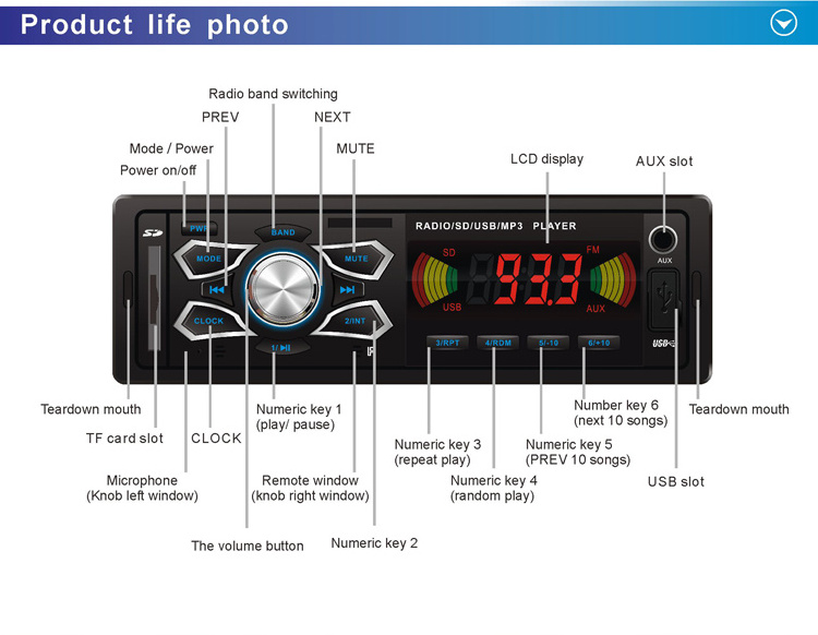 fix panel 1 din chinese car radio