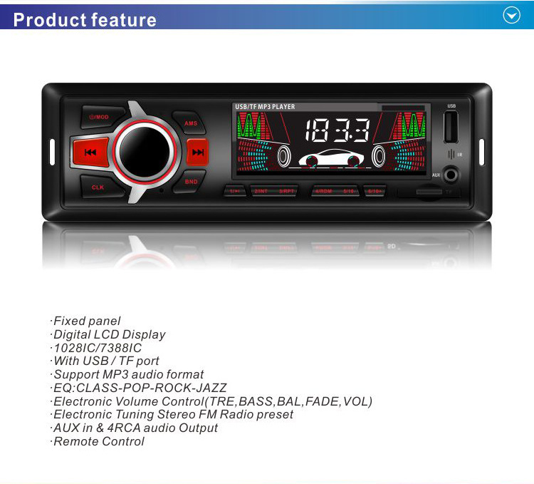 car MP3 machine car audio with FM /USB/SD / remote