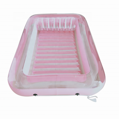 Inflatable Pool Lounger Tanning Bed With Headrest For Summer Outdoor Inflatable Pool Float