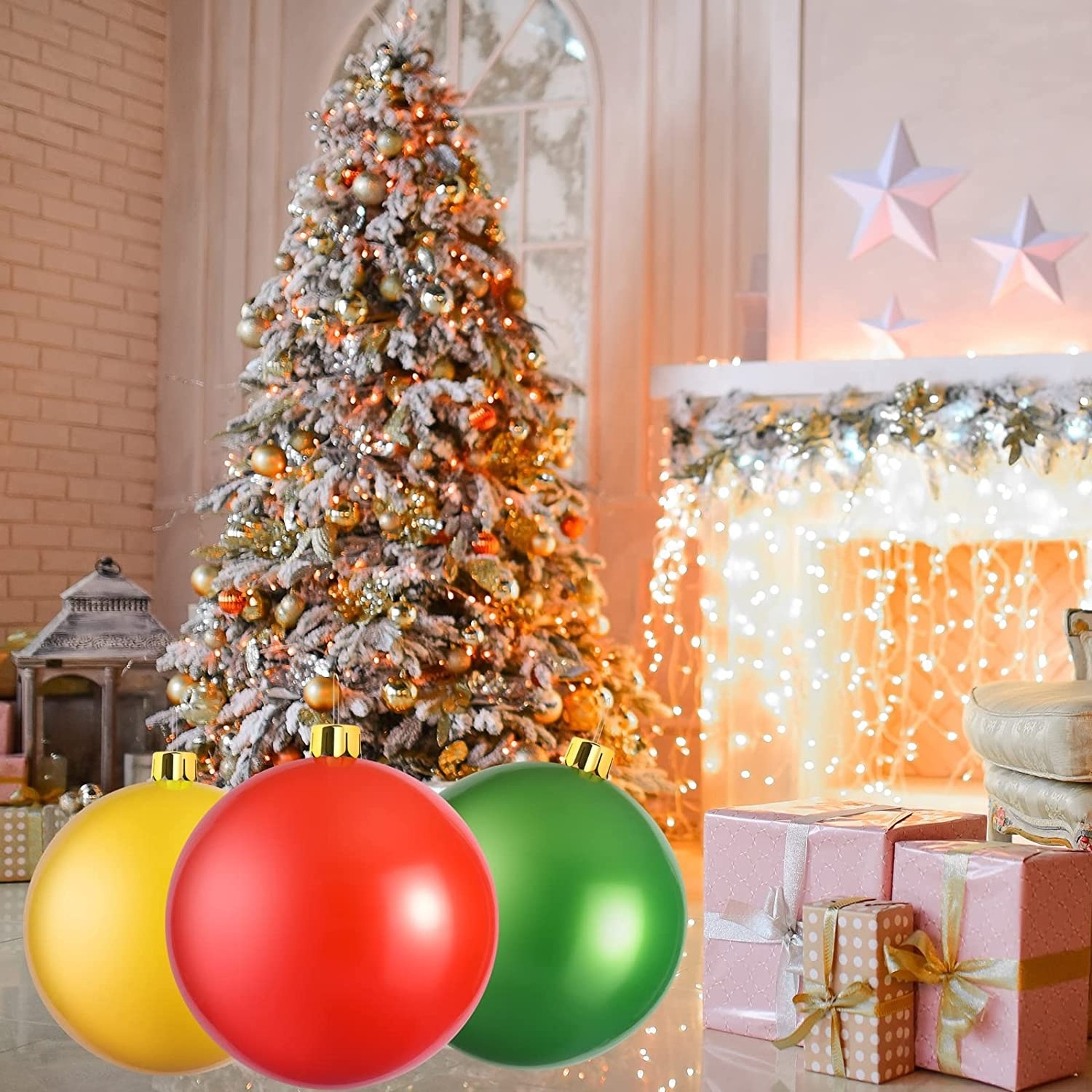 Customized 30 Inch Inflatable Christmas Decorated Ball For Outdoor Yard Large PVC Inflatable Christmas Ball