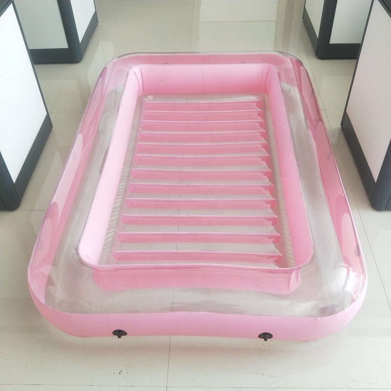 Inflatable Pool Lounger Tanning Bed With Headrest For Summer Outdoor Inflatable Pool Float